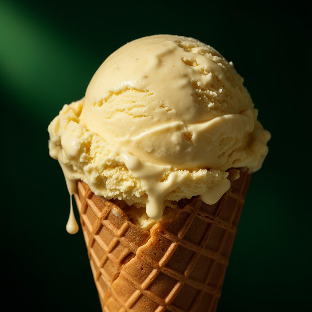 Scoop of banana ice cream